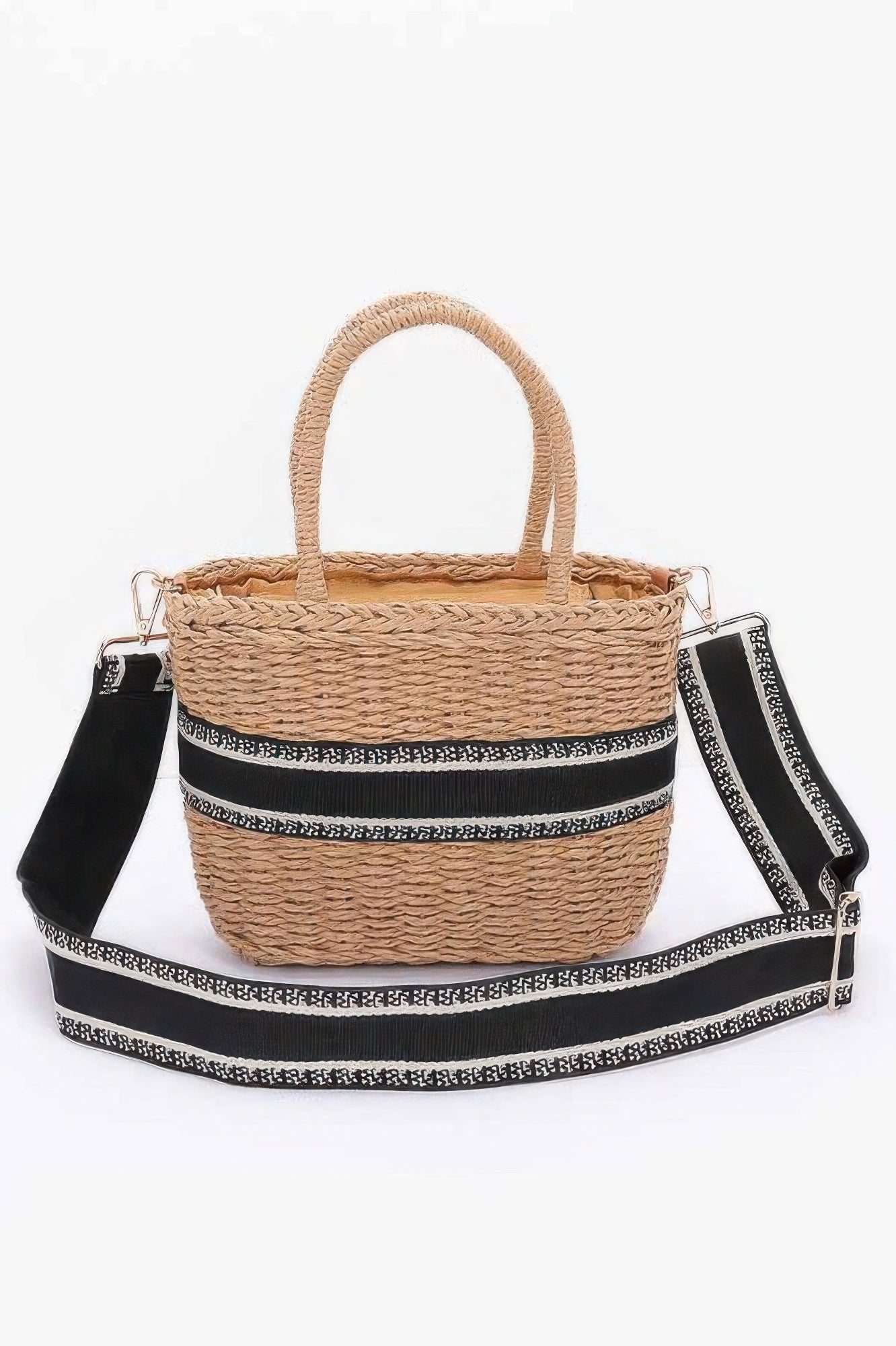 Faux Straw Small Tote Bag - Wear Arielle