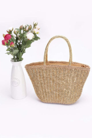 Faux Straw Sunshine Tote - Wear Arielle