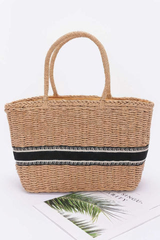 Faux Straw Tote Bag - Wear Arielle