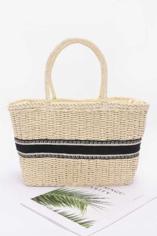 Faux Straw Tote Bag - Wear Arielle