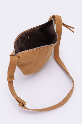 Faux Suede Croissant Bag - Wear Arielle