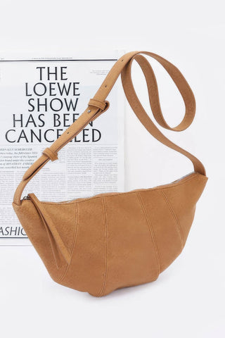 Faux Suede Croissant Bag - Wear Arielle