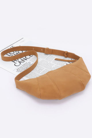 Faux Suede Croissant Bag - Wear Arielle