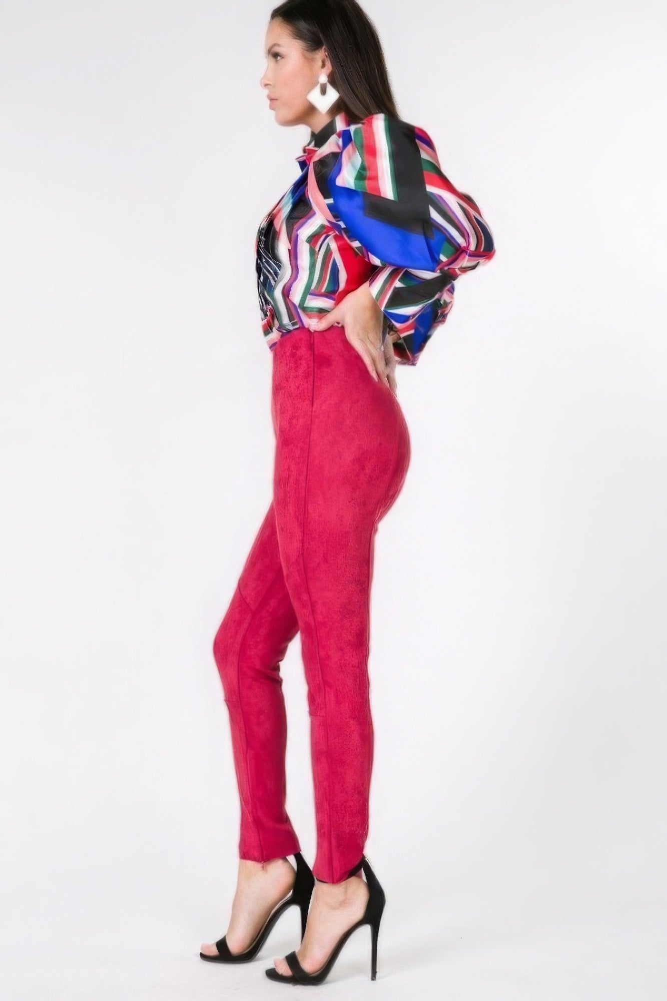 Faux Suede Skinny Pants - Wear Arielle
