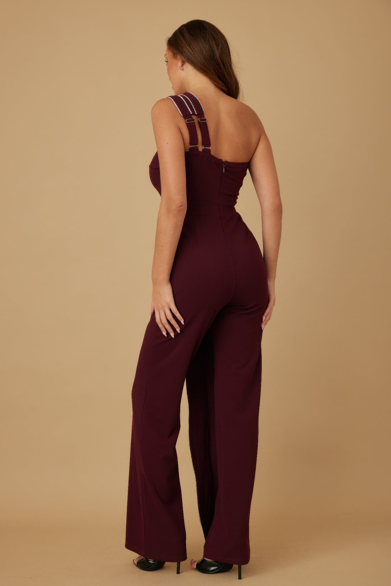 Flap Rhinestone Edge Jumpsuit - Wear Arielle