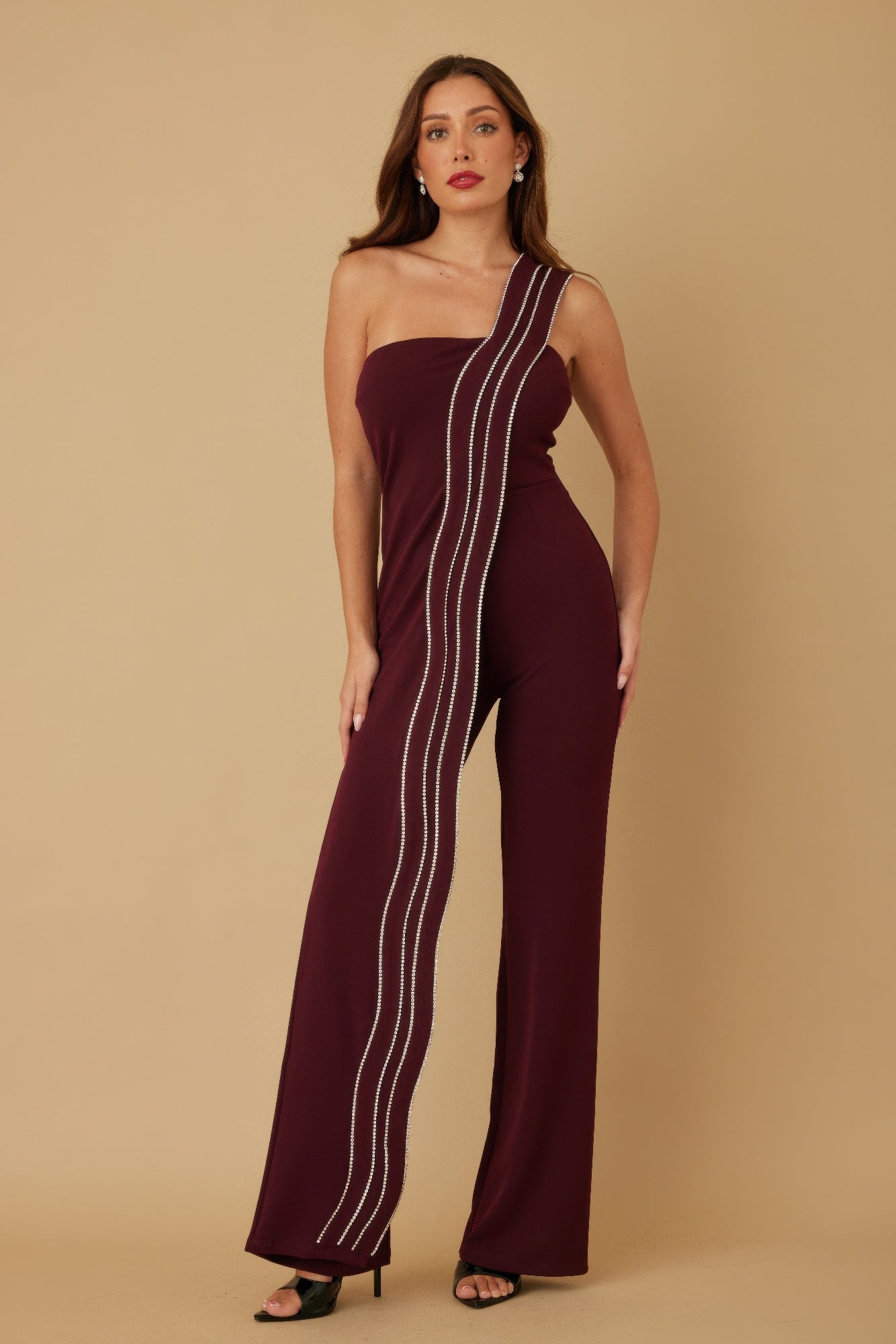 Flap Rhinestone Edge Jumpsuit - Wear Arielle