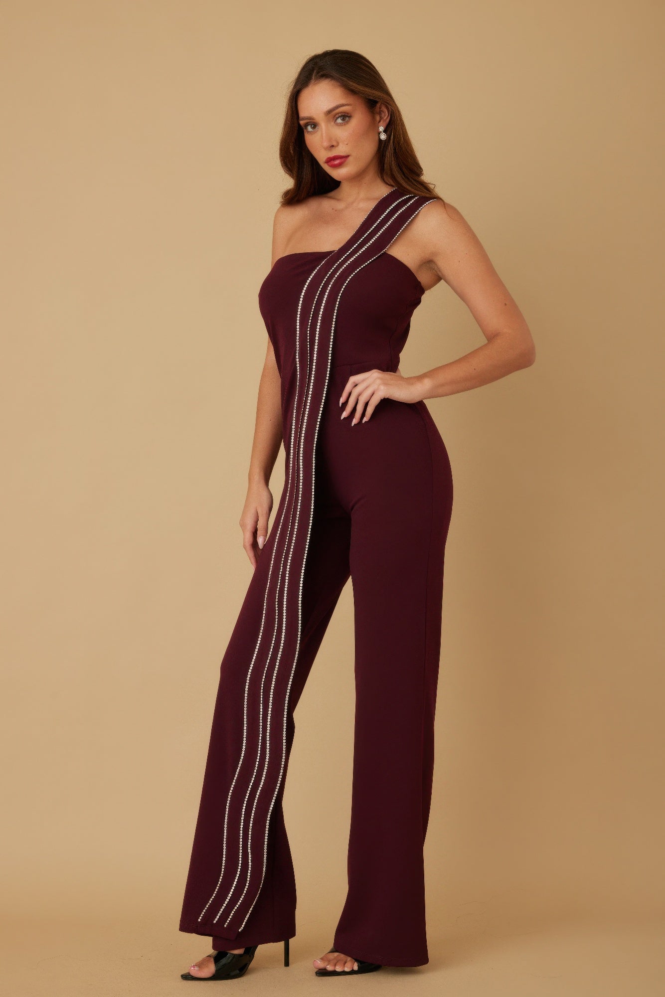 Flap Rhinestone Edge Jumpsuit - Wear Arielle