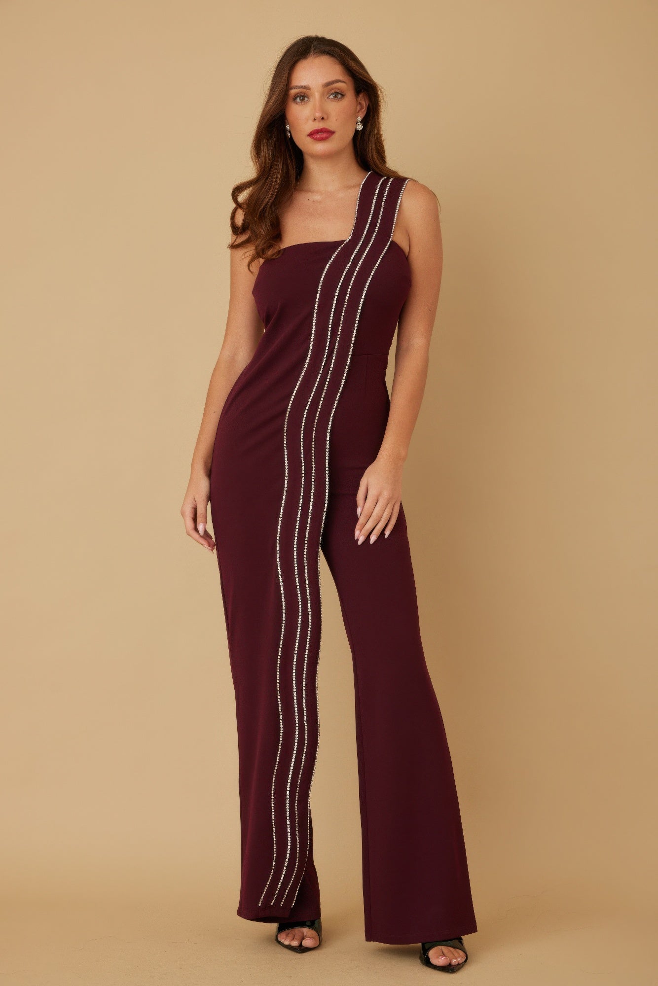 Flap Rhinestone Edge Jumpsuit - Wear Arielle