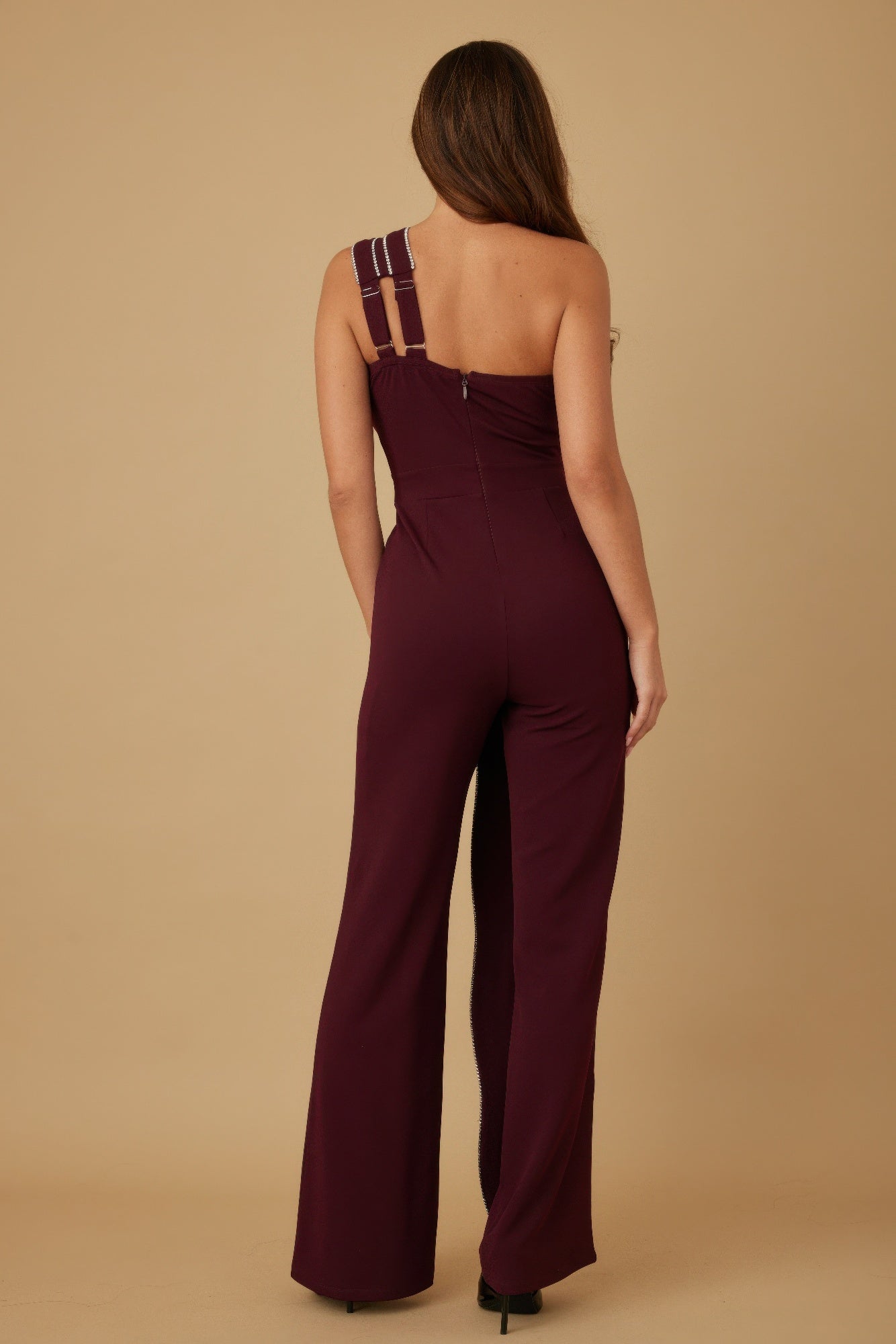 Flap Rhinestone Edge Jumpsuit - Wear Arielle