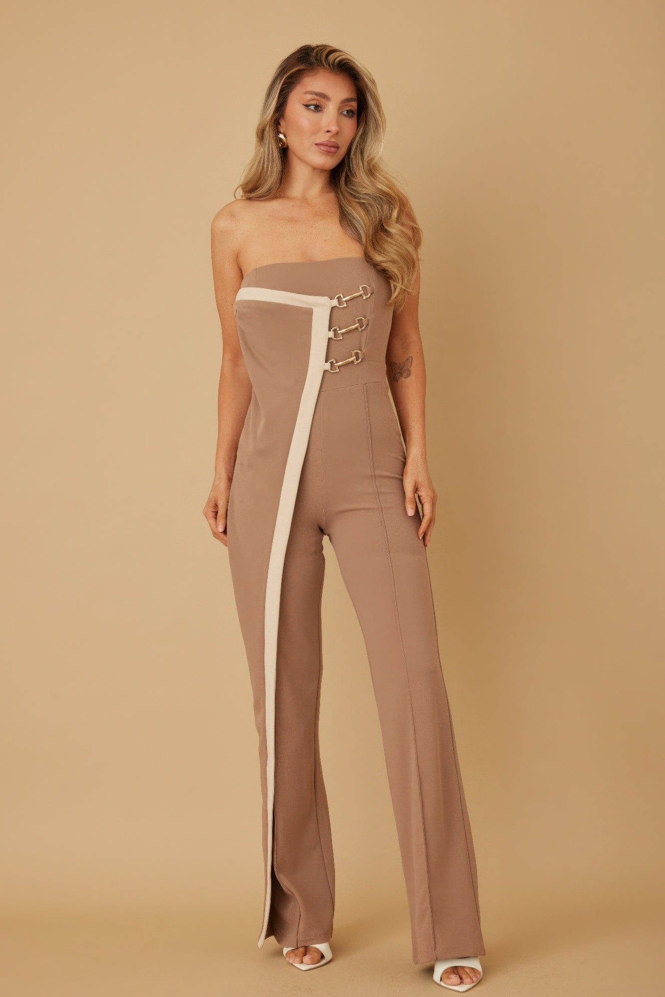 Flap Strapless Chain Jumpsuit - Wear Arielle