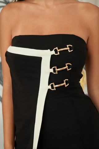 Flap Strapless Chain Jumpsuit - Wear Arielle