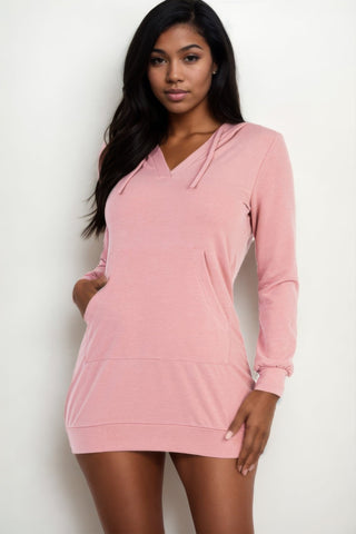 French Terry Hoodie Mini Dress - Wear Arielle
