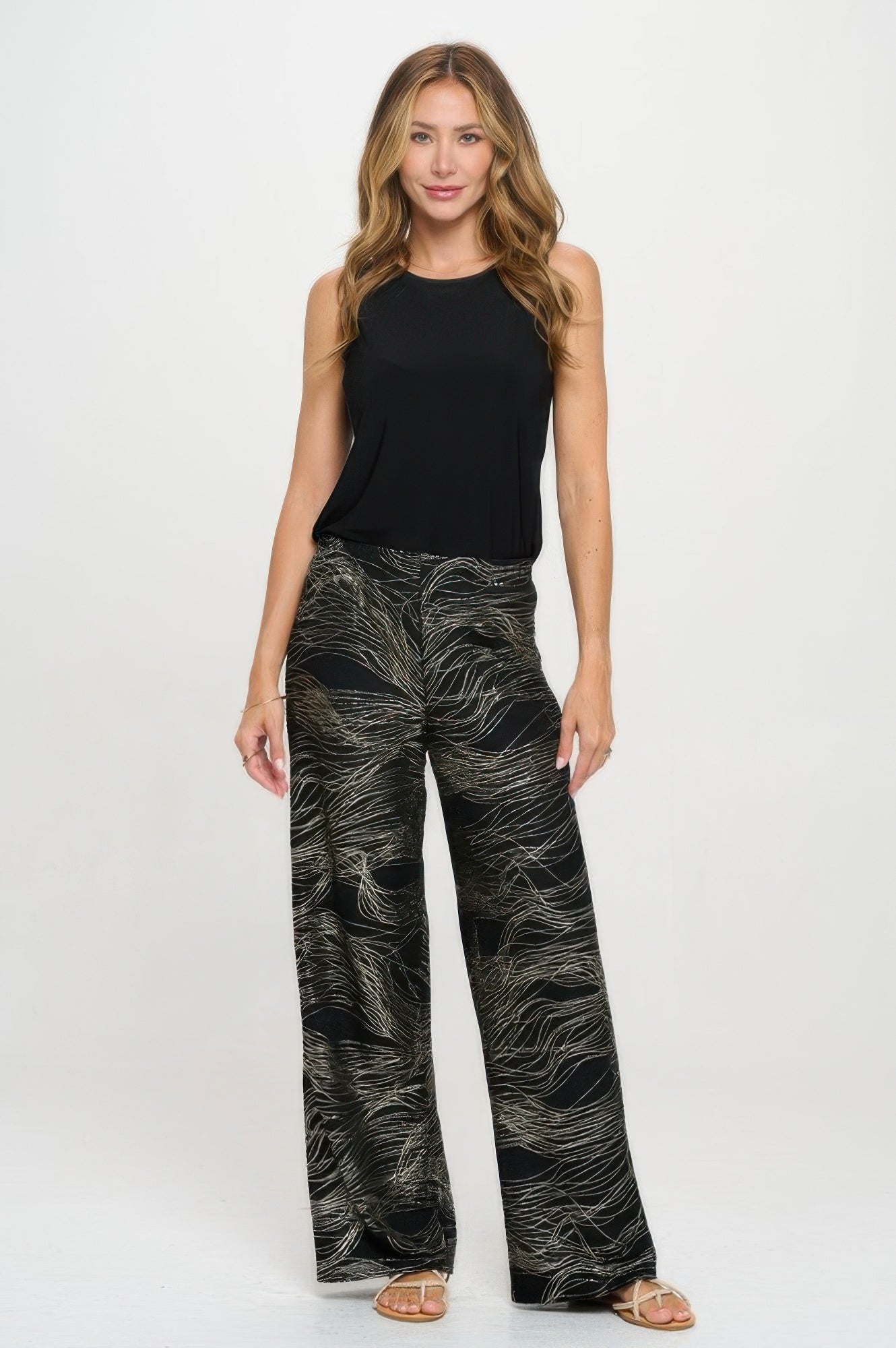Fukuro Jacquard Wide Leg Pants W/foil - Wear Arielle