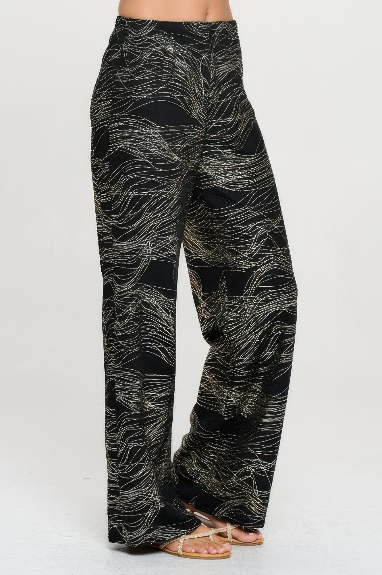 Fukuro Jacquard Wide Leg Pants W/foil - Wear Arielle