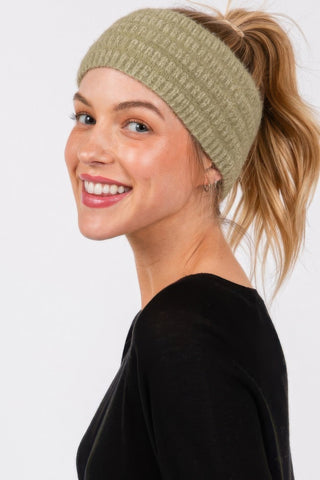 Fuzzy Cable Knit Headband - Wear Arielle