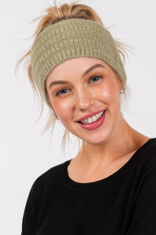 Fuzzy Cable Knit Headband - Wear Arielle
