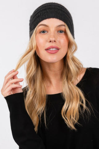 Fuzzy Cable Knit Headband - Wear Arielle