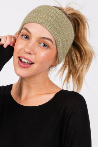 Fuzzy Cable Knit Headband - Wear Arielle