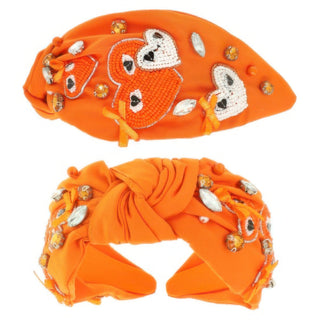 Game Day Heart Top Knotted Headband - Wear Arielle