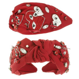 Game Day Heart Top Knotted Headband - Wear Arielle