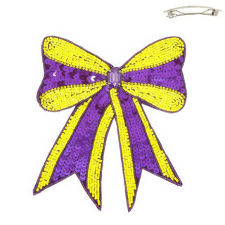 Gameday Sequin Ribbon Barrette Hair Clip - Wear Arielle