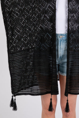 Geometric Pattern Tassel Cover Up - Wear Arielle