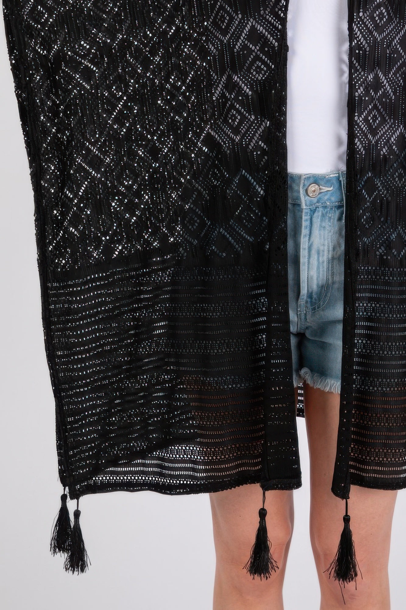 Geometric Pattern Tassel Cover Up - Wear Arielle