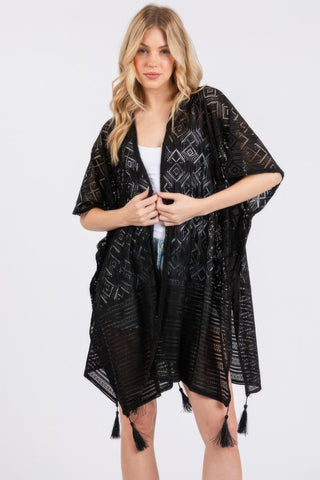 Geometric Pattern Tassel Cover Up - Wear Arielle