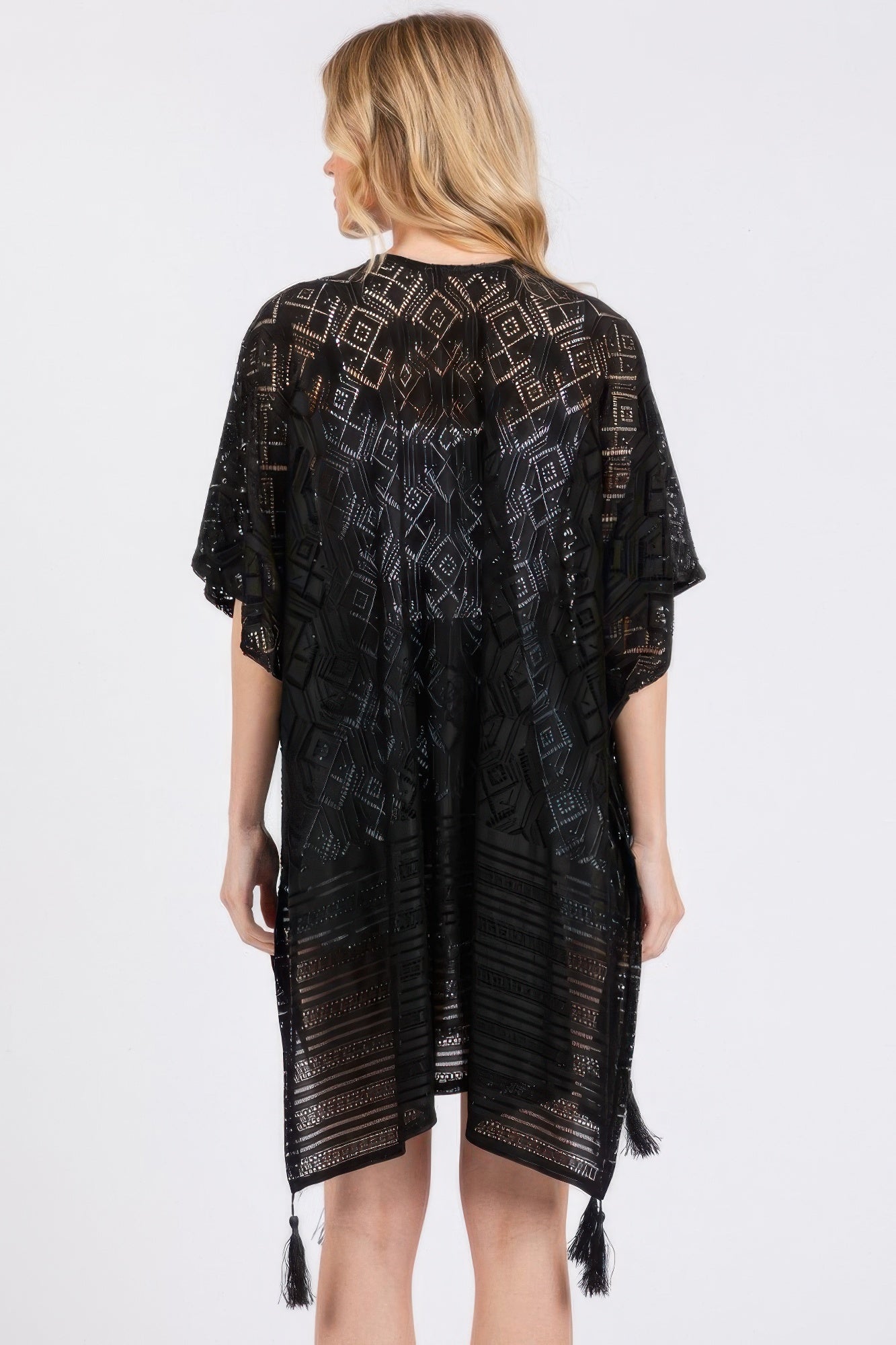 Geometric Pattern Tassel Cover Up - Wear Arielle