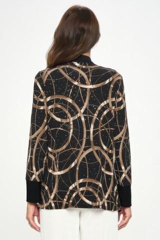 Glitter Long Sleeve Contrast Jacket - Wear Arielle