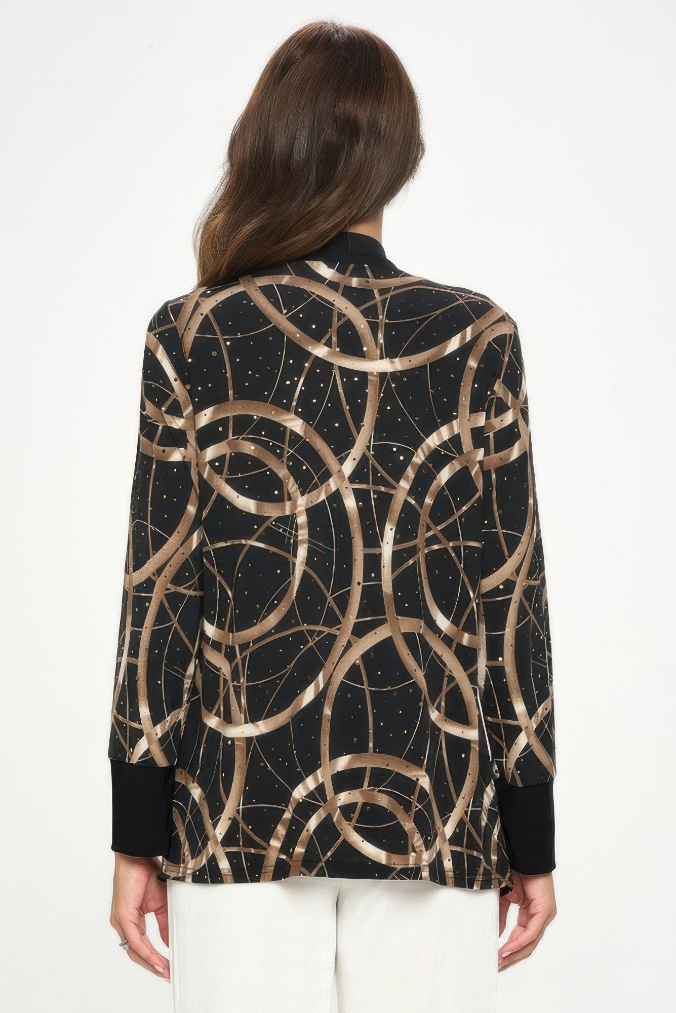 Glitter Long Sleeve Contrast Jacket - Wear Arielle