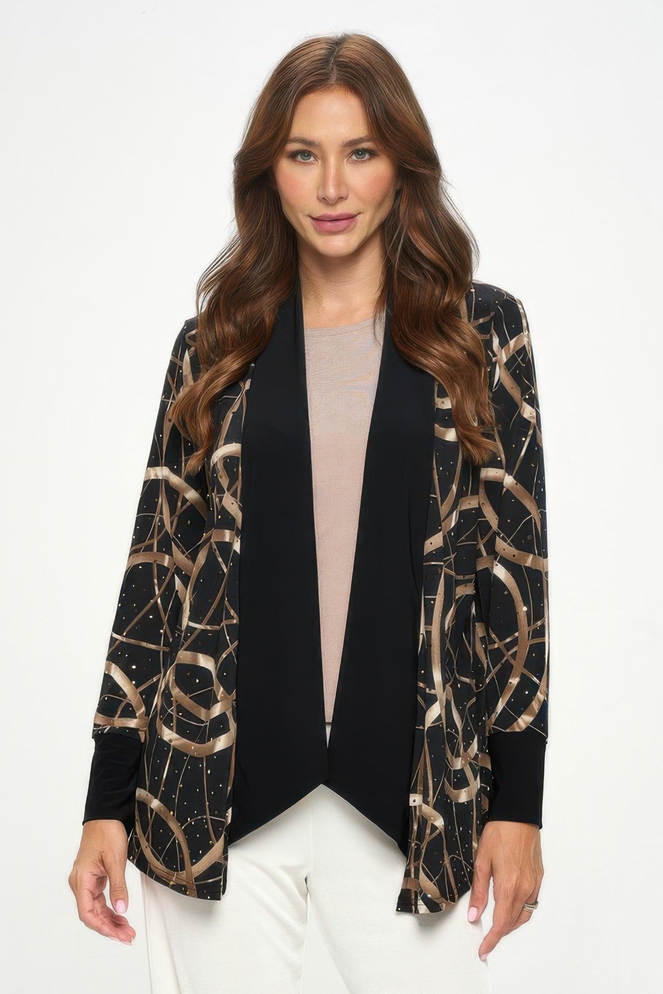 Glitter Long Sleeve Contrast Jacket - Wear Arielle