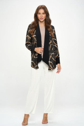 Glitter Long Sleeve Contrast Jacket - Wear Arielle