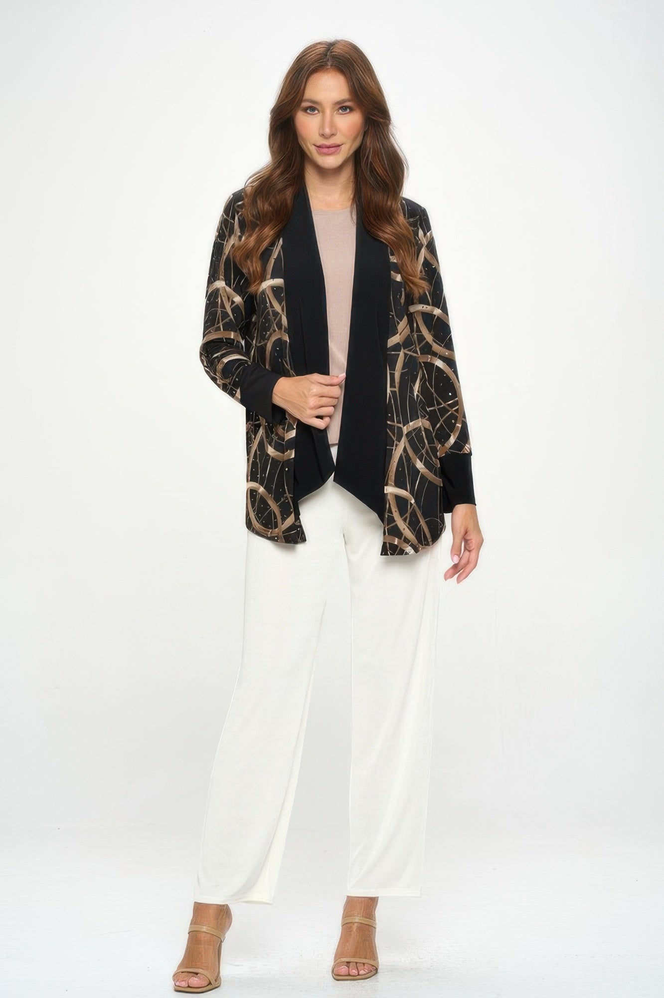 Glitter Long Sleeve Contrast Jacket - Wear Arielle