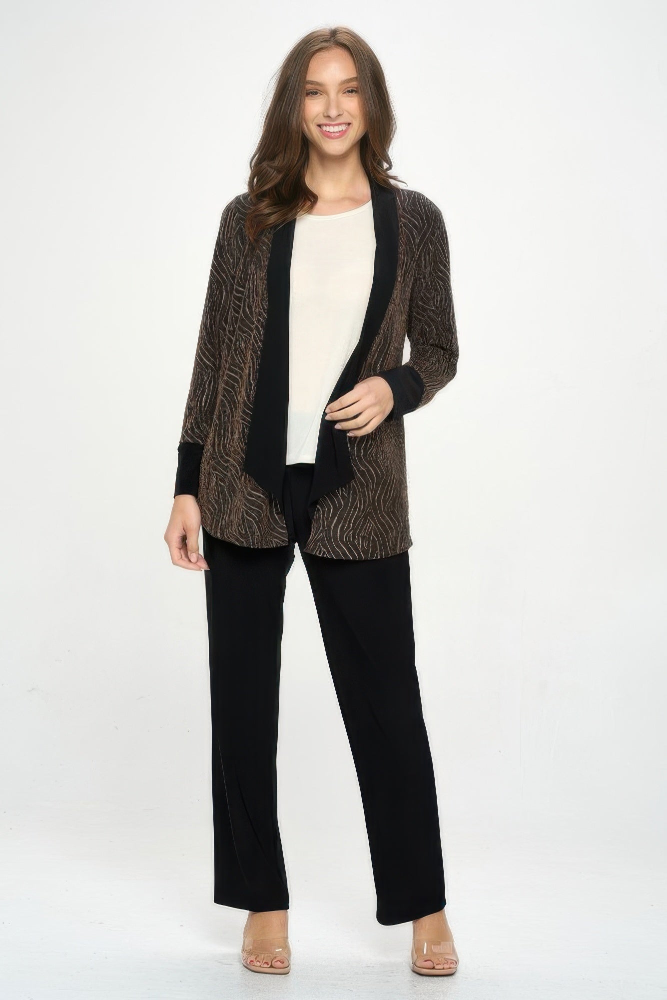 Glitter Nylon Long Sleeve Contrast Jacket - Wear Arielle