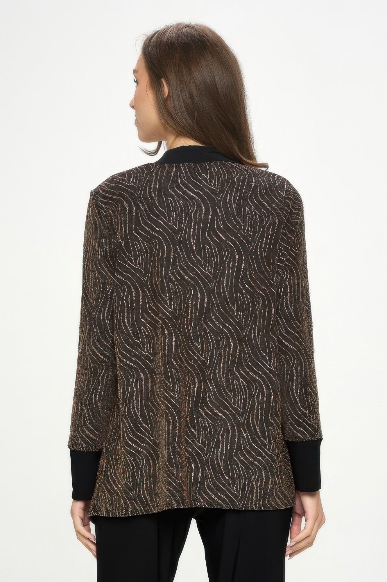 Glitter Nylon Long Sleeve Contrast Jacket - Wear Arielle