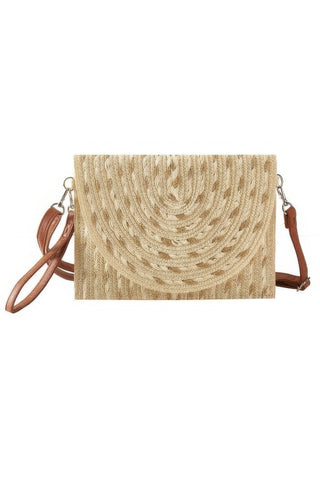 Gold Threads Mixed Color Straw Clutch Crossbodybag - Wear Arielle