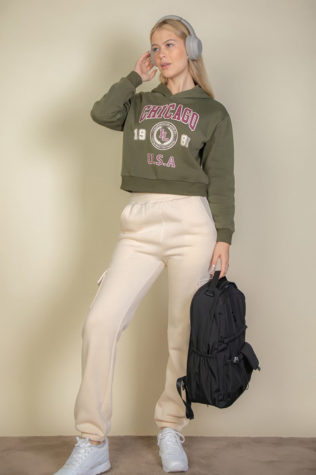 Graphic Drop Shoulder Pull Over Hoodie - Wear Arielle