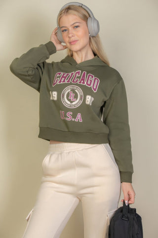 Graphic Drop Shoulder Pull Over Hoodie - Wear Arielle