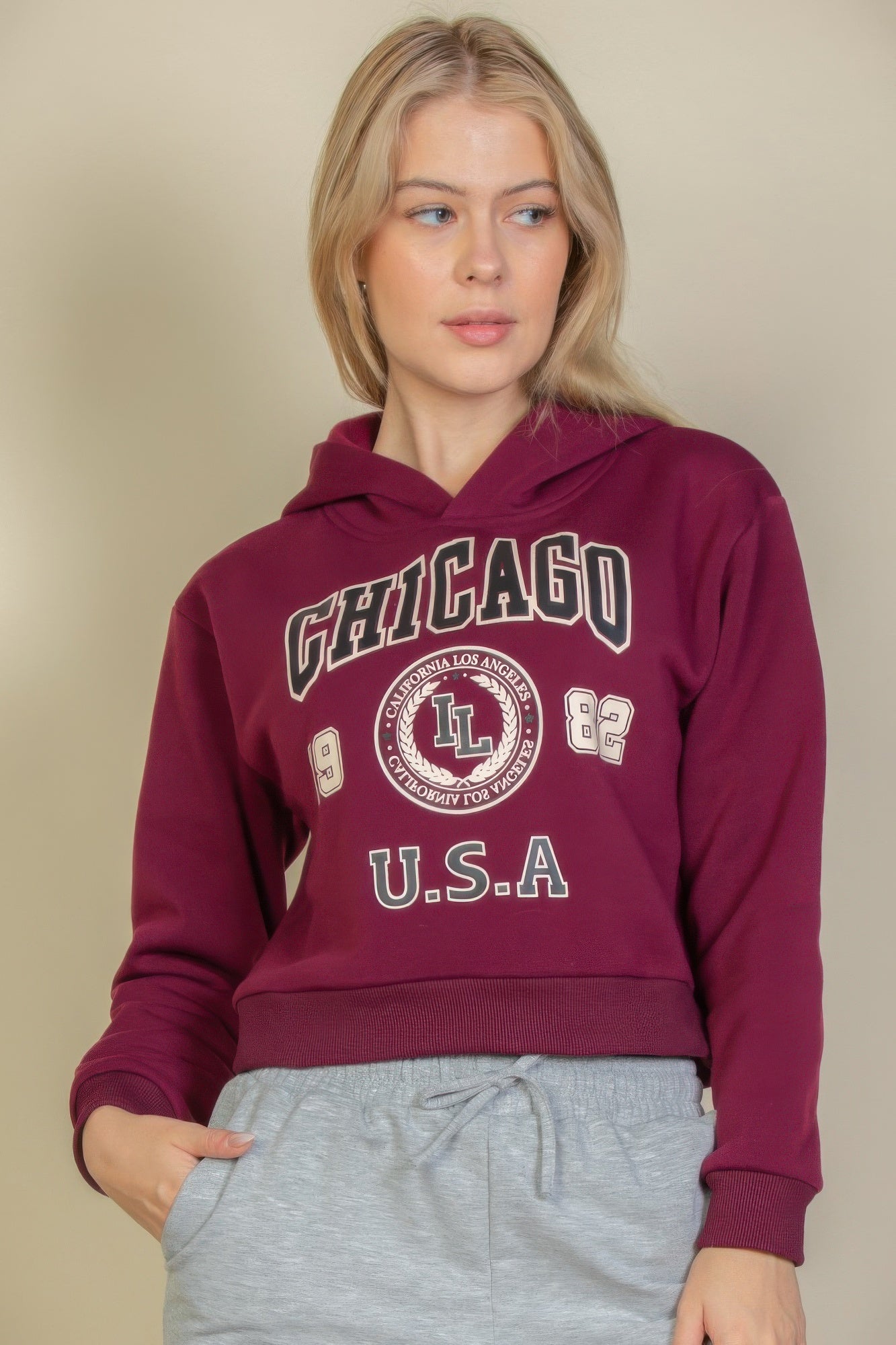Graphic Drop Shoulder Pull Over Hoodie - Wear Arielle