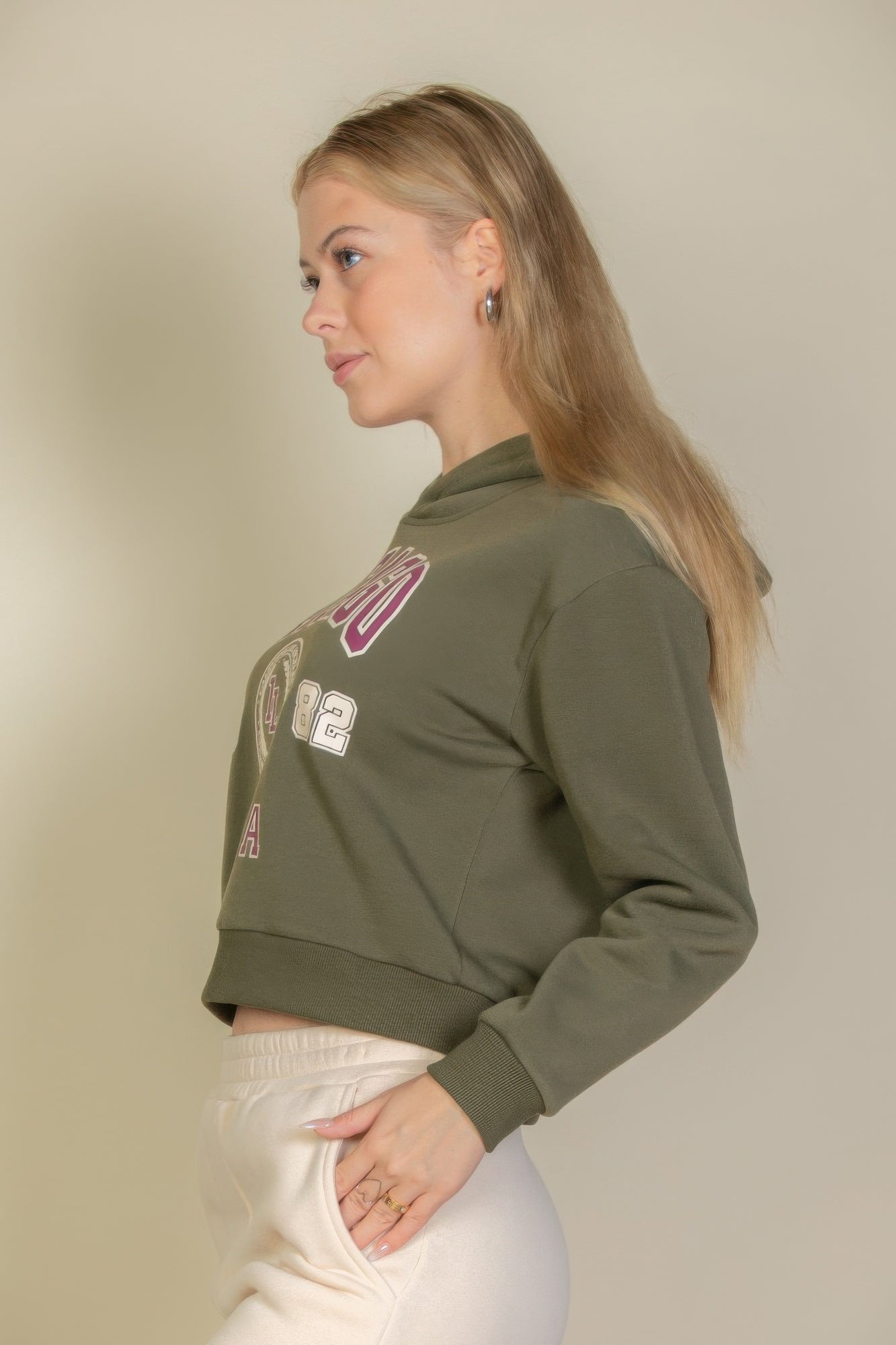 Graphic Drop Shoulder Pull Over Hoodie - Wear Arielle