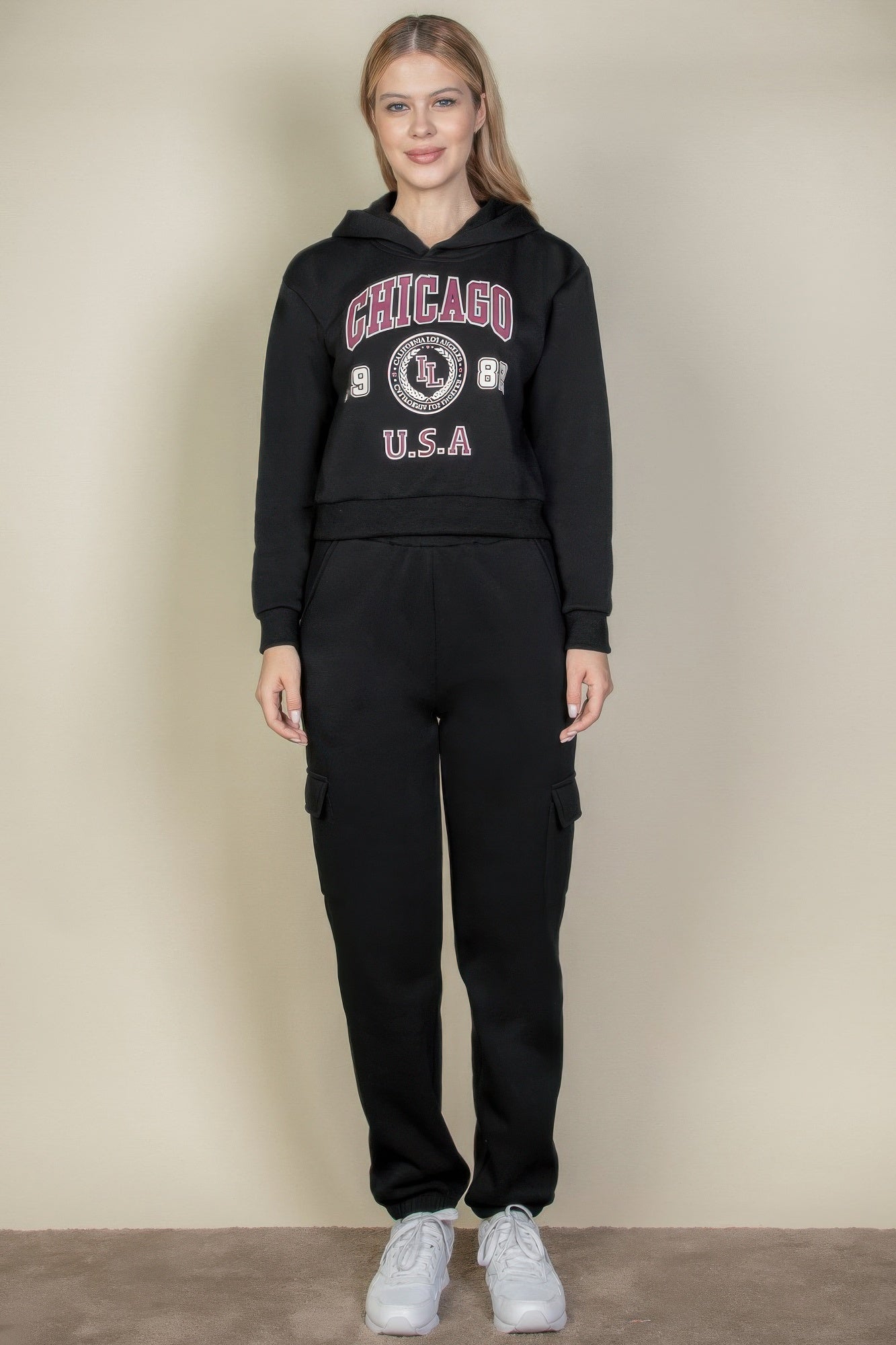 Graphic Drop Shoulder Pull Over Hoodie - Wear Arielle