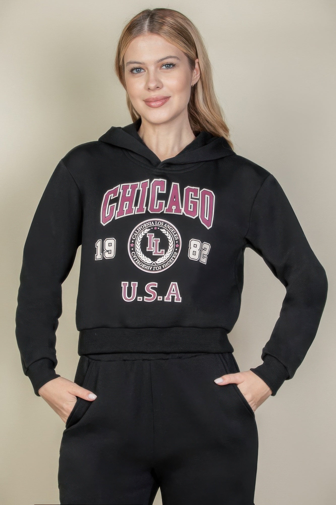 Graphic Drop Shoulder Pull Over Hoodie - Wear Arielle