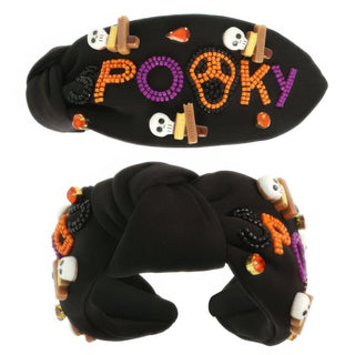 Halloween Spooky Beaded Top Knot Headband - Wear Arielle