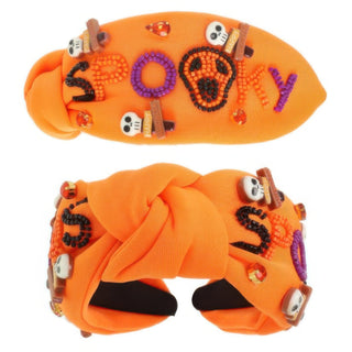 Halloween Spooky Beaded Top Knot Headband - Wear Arielle