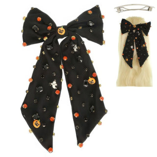 Halloween Theme Bow Barrette Hair Clip - Wear Arielle