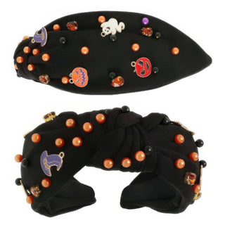 Halloween Theme Enamel Charm Top Knot Headband - Wear Arielle