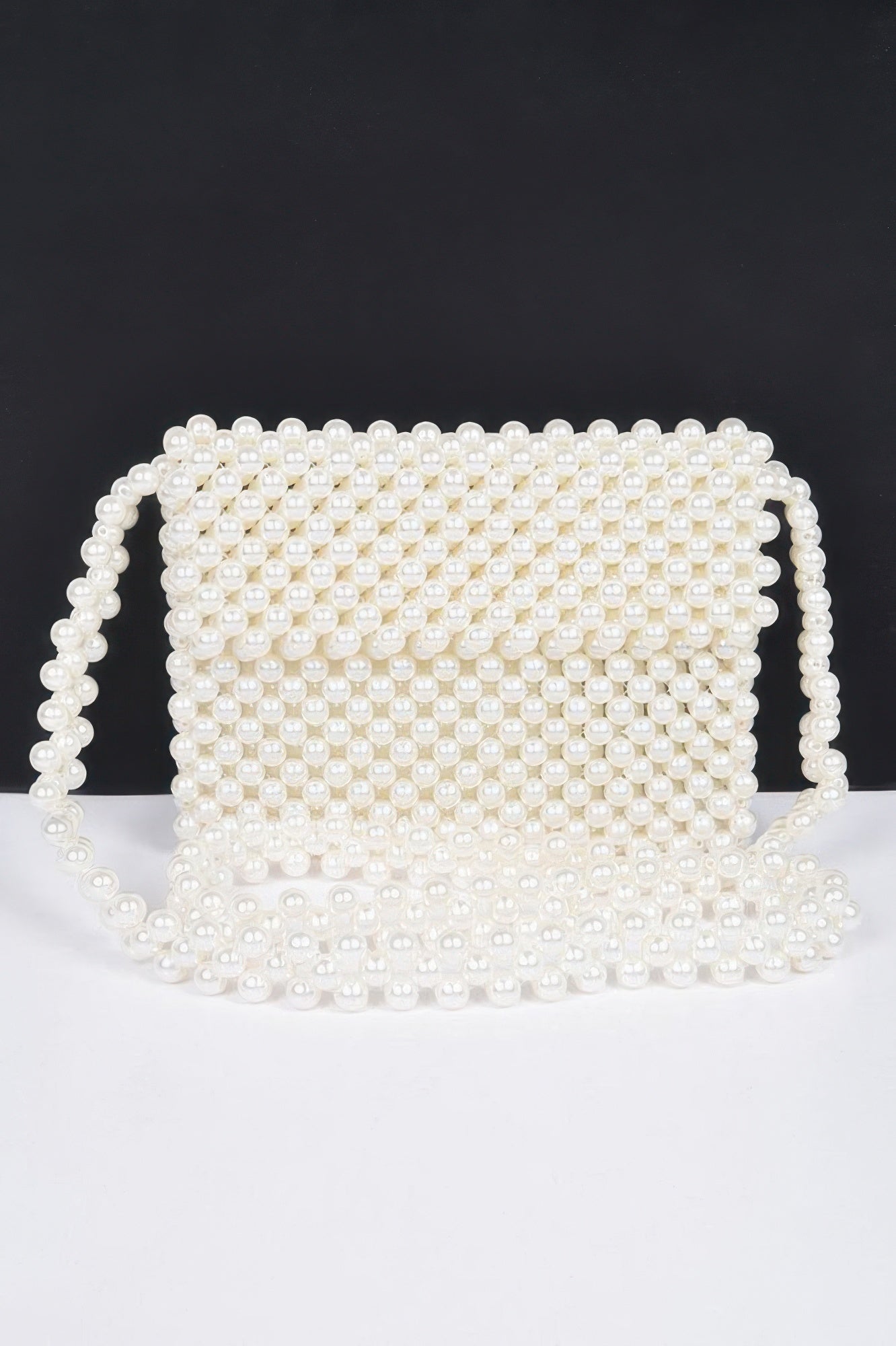Hand Made Faux Pearl Bead Flap Crossbody Bag - Wear Arielle