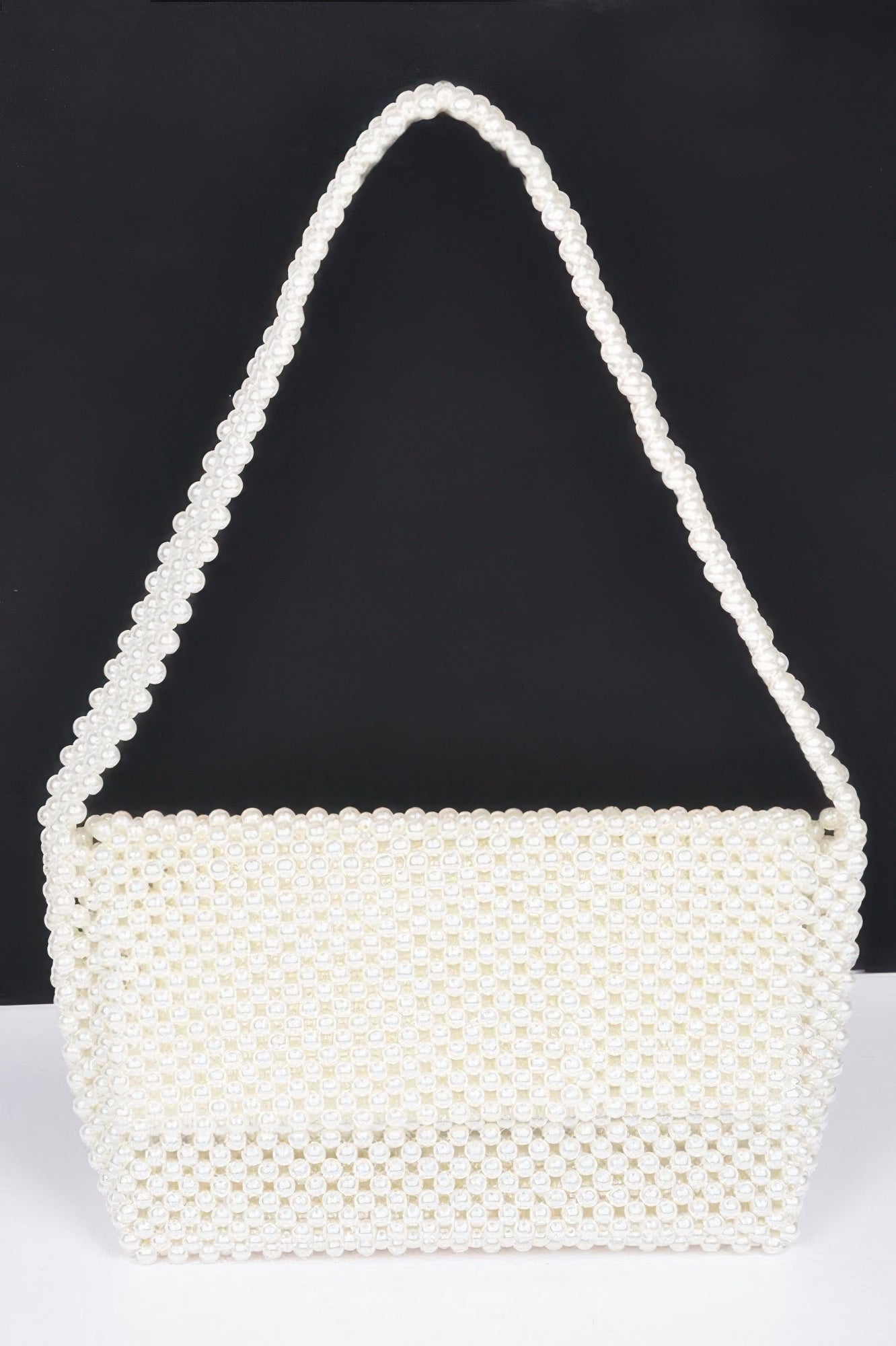Hand Made Faux Pearl Bead Flap Shoulder Bag - Wear Arielle