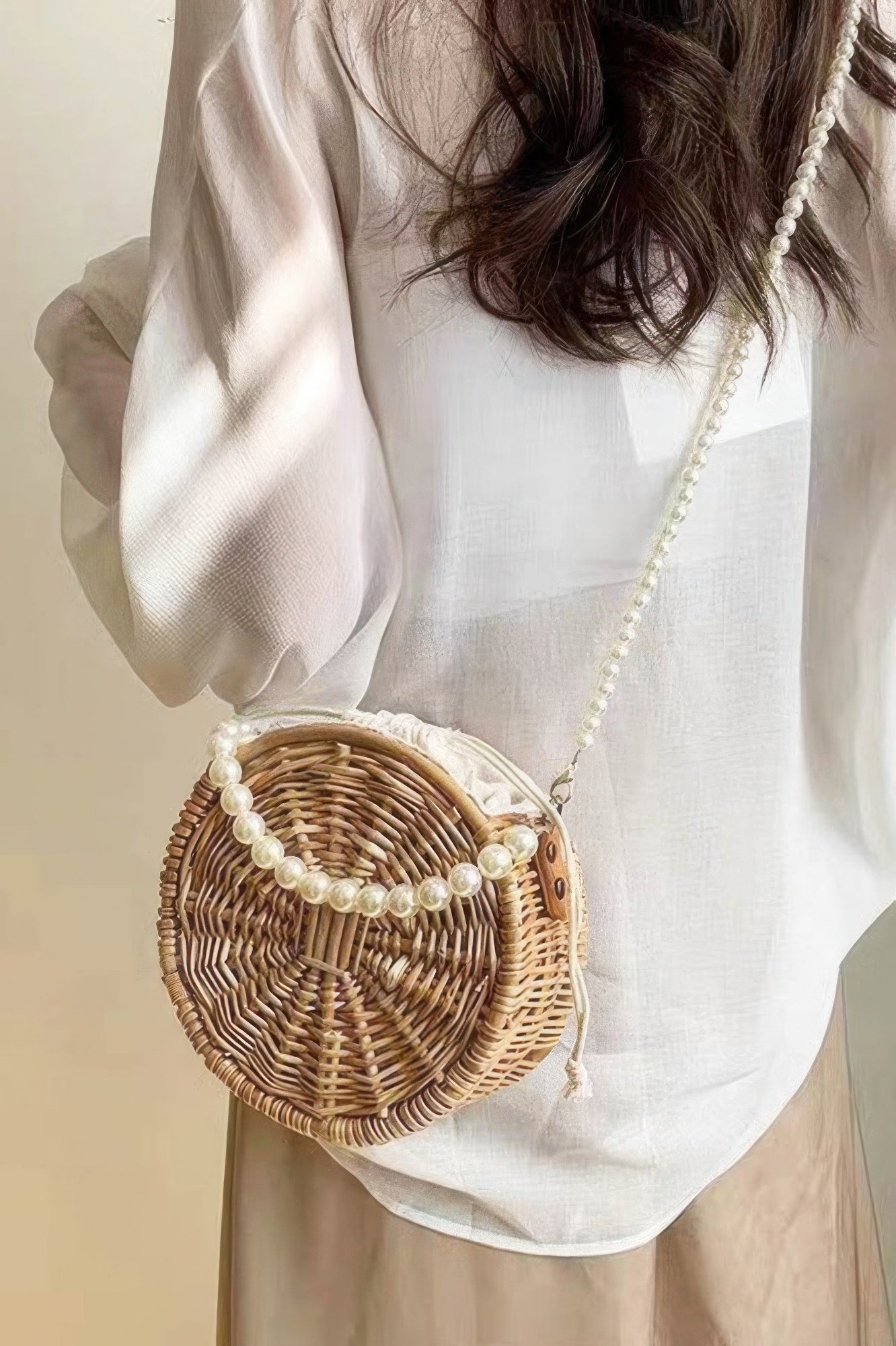 Handmade Bamboo Clutch W/pearl Handle - Wear Arielle